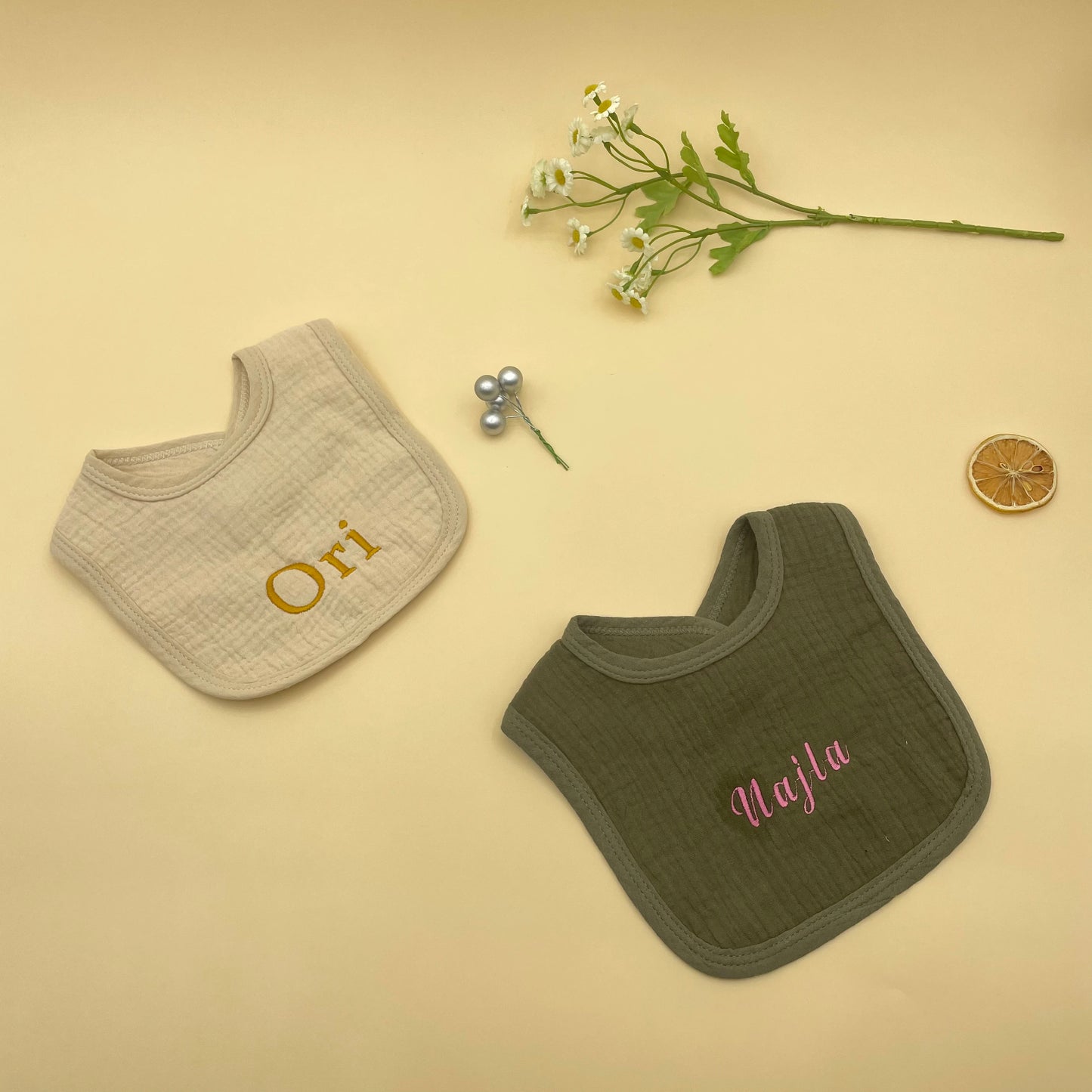 Personalized Baby Saliva Towel Pure Cotton Scarf Baby Feeding Stuff Infant Boys & Girls Custom Name Bib Gift 2Pcs