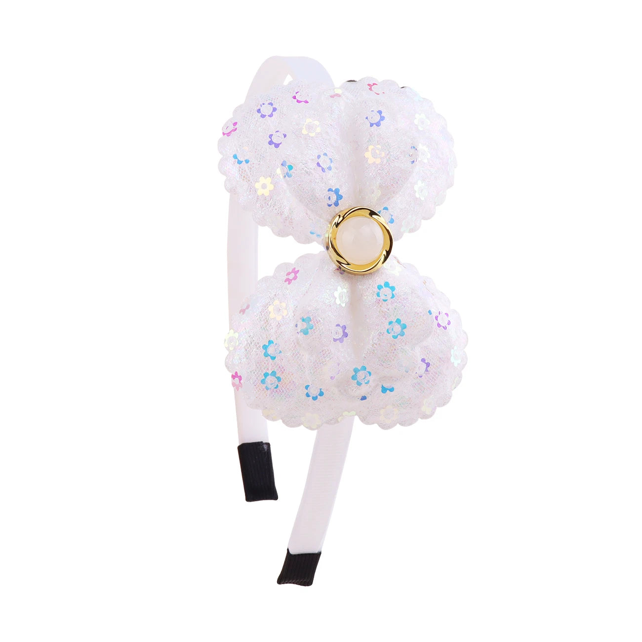 Large Shiny Bow Headbands for Baby Girls, Glitter Headbands with Pearl for Kids, Sparkling Accessories for Toddlers