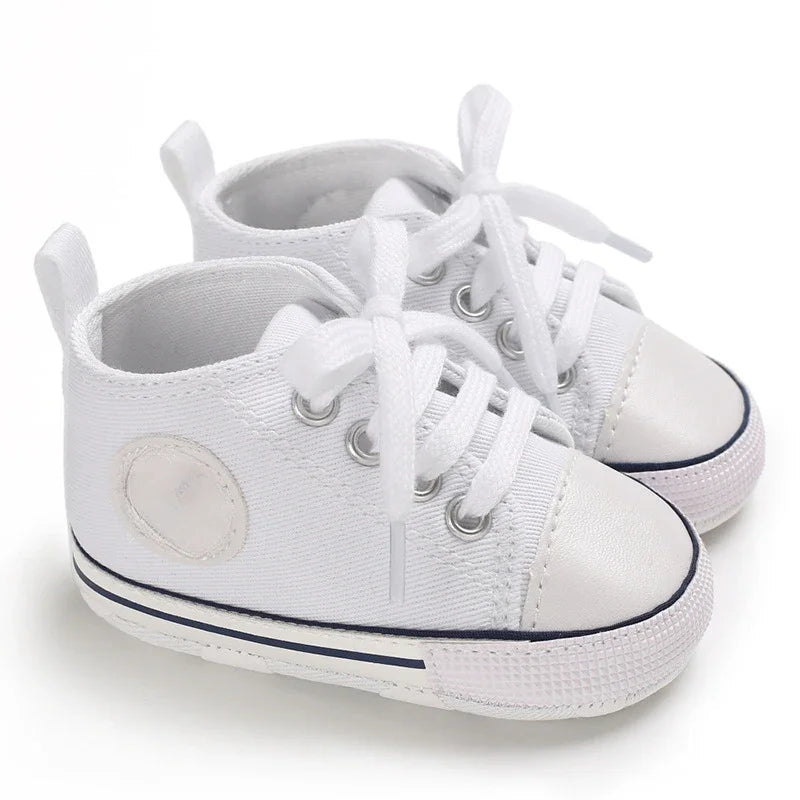 Baby Boys Shoes Canvas Sports Sneakers Casual Spring Soft Sole Anti-Slip Toddler Girls First Walkers Crib Shoes 0-18Months