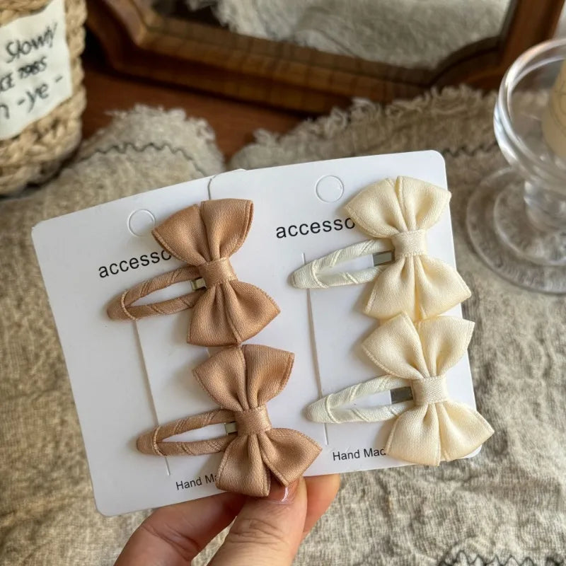Belt Bow Baby Hair Clip for Girl Sweet Fashion Solid Color Leaf Series Barrettes for Toddler Cute BB Clip Kids Hair Accessories