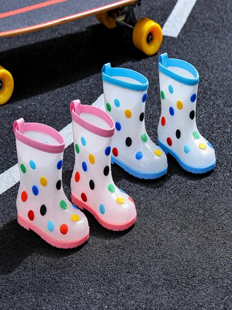 Baby water boots cartoon rain boots for boys and girls, children's rain shoes fashionable mid tube children's water shoes