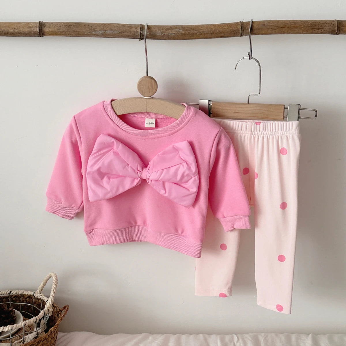 Baby Clothing Sets Autumn Cotton Casual 2 PCS Baby Girl Clothes Three Dimensional Large Bow Top+Pants 1-3 Y