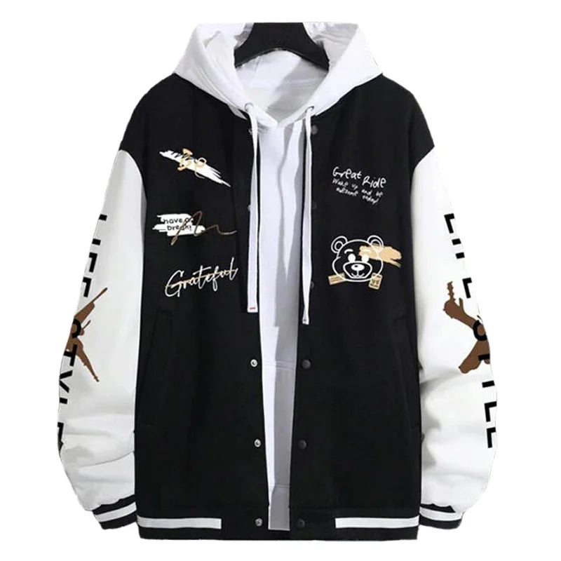 Men's Jackets Coat Spring Autumn Casual Long Sleeve Golf Wear Men Baseball Jacket Fashion Printed O-neck Windbreaker Men's Coats