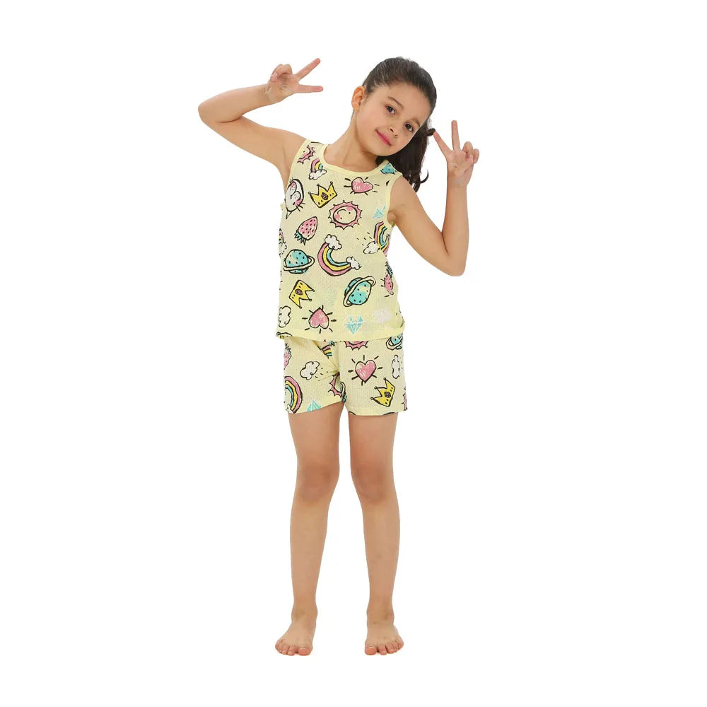Girls Pajamas Sets 0 to 1 2 3 4 5 6 7 8 9 Years Cute Cat Print 100% Cotton Cartoon Boys Pyjamas Dino Kids Children Home Clothing