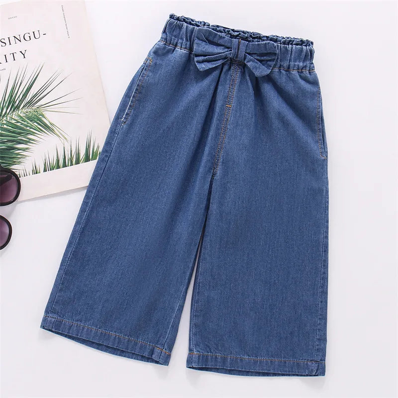 2025 Summer girls Pant Children Wide Leg Pants Casual Thin Trousers New Fashion Clothes For Teenager Girls 2 4 6 8 Years