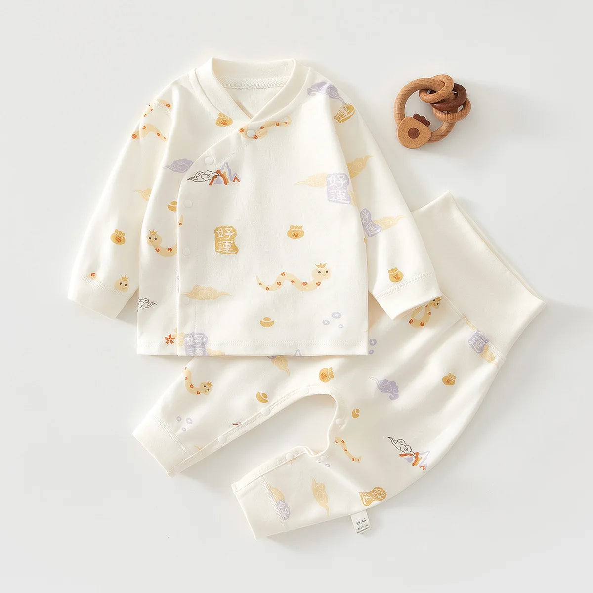 Baby Underwear Set Autumn and Winter Newborn Clothes Pure Cotton Bottom Split High Waist Men's and Women's Baby Clothes 2pce Set