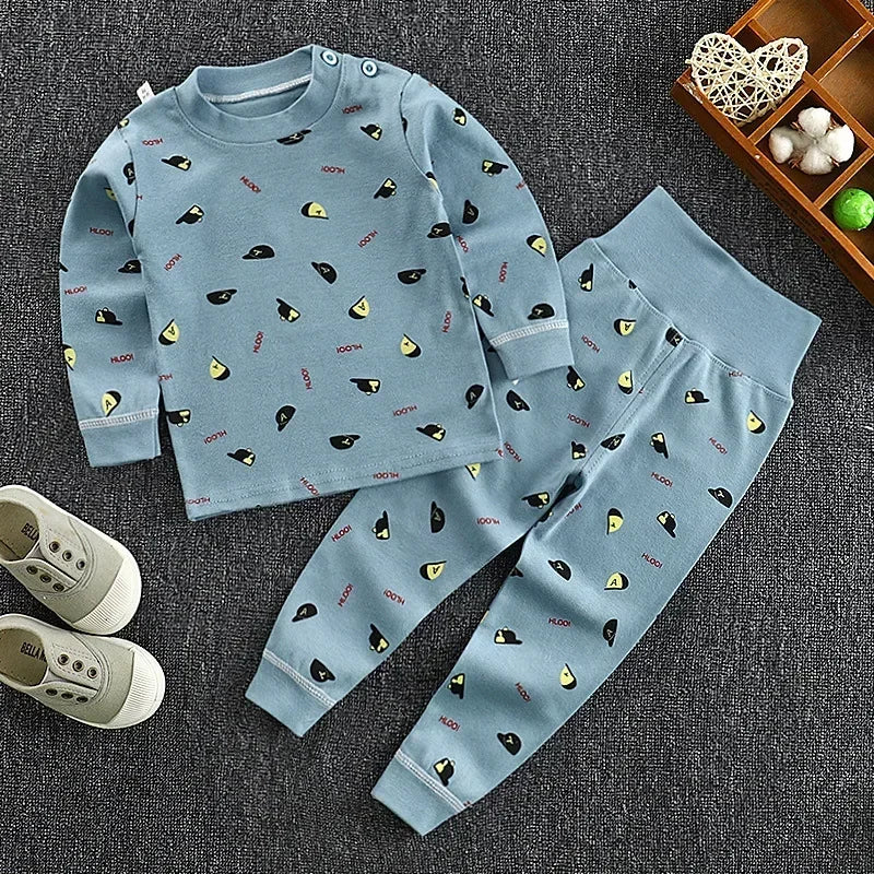 Baby Pajamas Children's Underwear Suit Boys and Girls' Pure Cotton High-waisted Autumn Clothes Autumn Pants Home Clothes