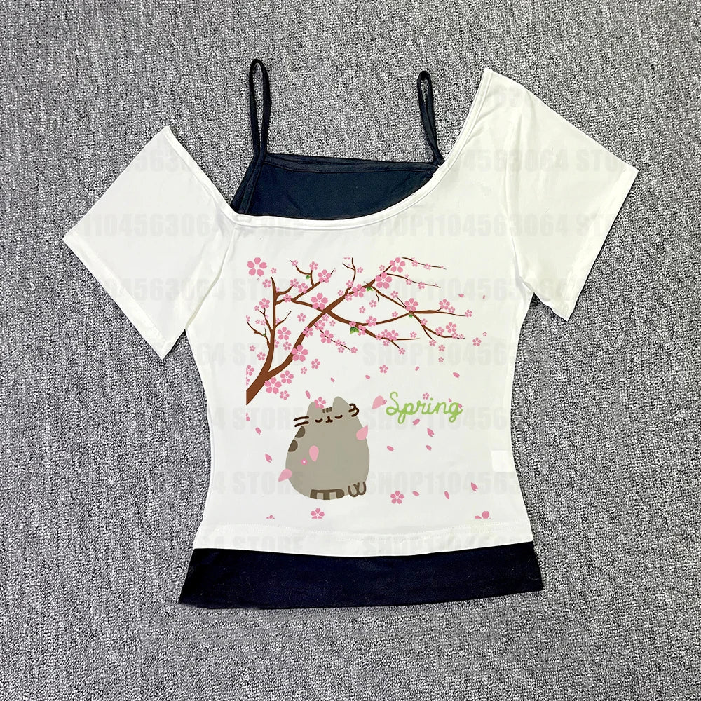 2000s Kawaii Girls Slim Tops Streetwear Gothic Fit Tank Tops Vintage Gothic Graphic Women Summer Baby Tank Aesthetic Retro Vest