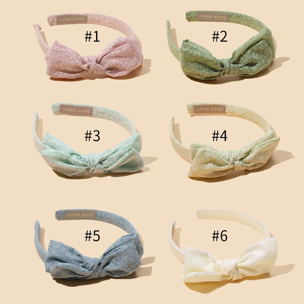 Baby Accessories For Newborn Toddler Kids Baby Girl Boy Hairband Cotton Hair Hoop Exquisite Printed Large Bow Hair Accessories