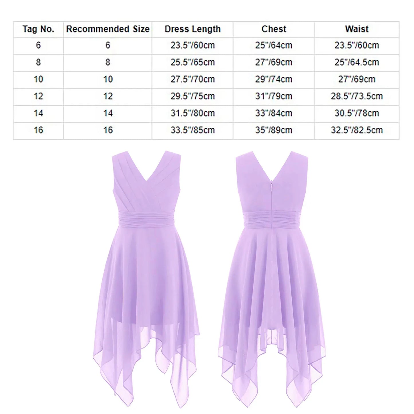 Teen Girls Elegant Scoop Neck Floral Lace Formal Wedding Party Dress Flower Girls Long Sleeve High-Low Chiffon Bridesmaid Dress