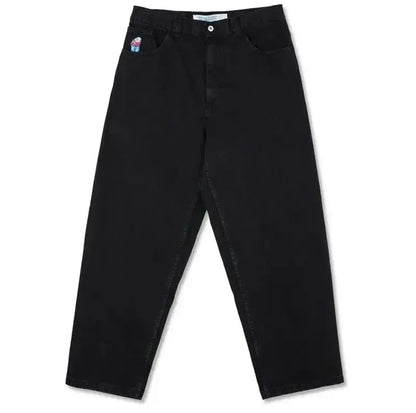 Hip Hop Retro Blue Cartoon Embroidery Jeans for men Gothic Baggy Streetwear Polar Big Boy Jeans Mens Fashion Wide Leg Trouser