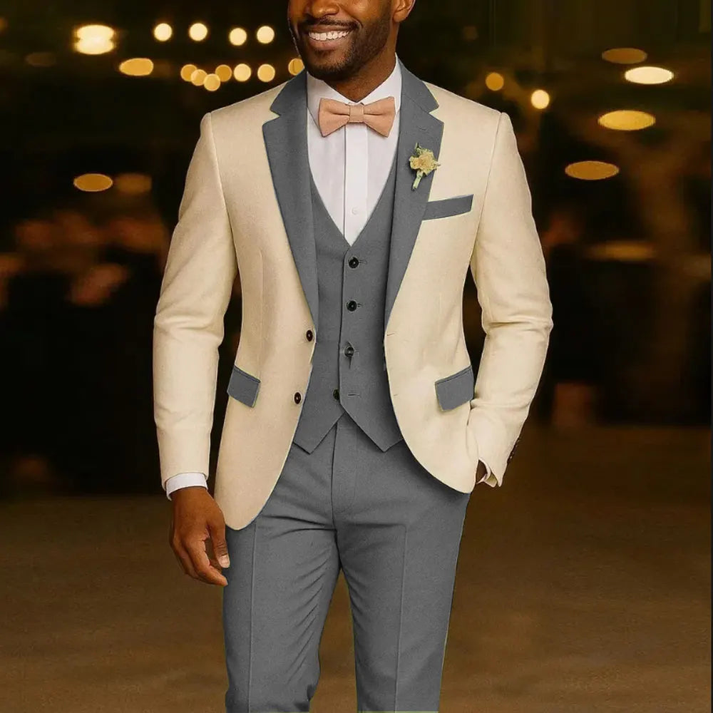 Men's Suit Costumes 3 Pieces Blazer Light Green Vest Pants Wedding Tuxedos Formal Male Suit for Wedding Groomsmen Prom