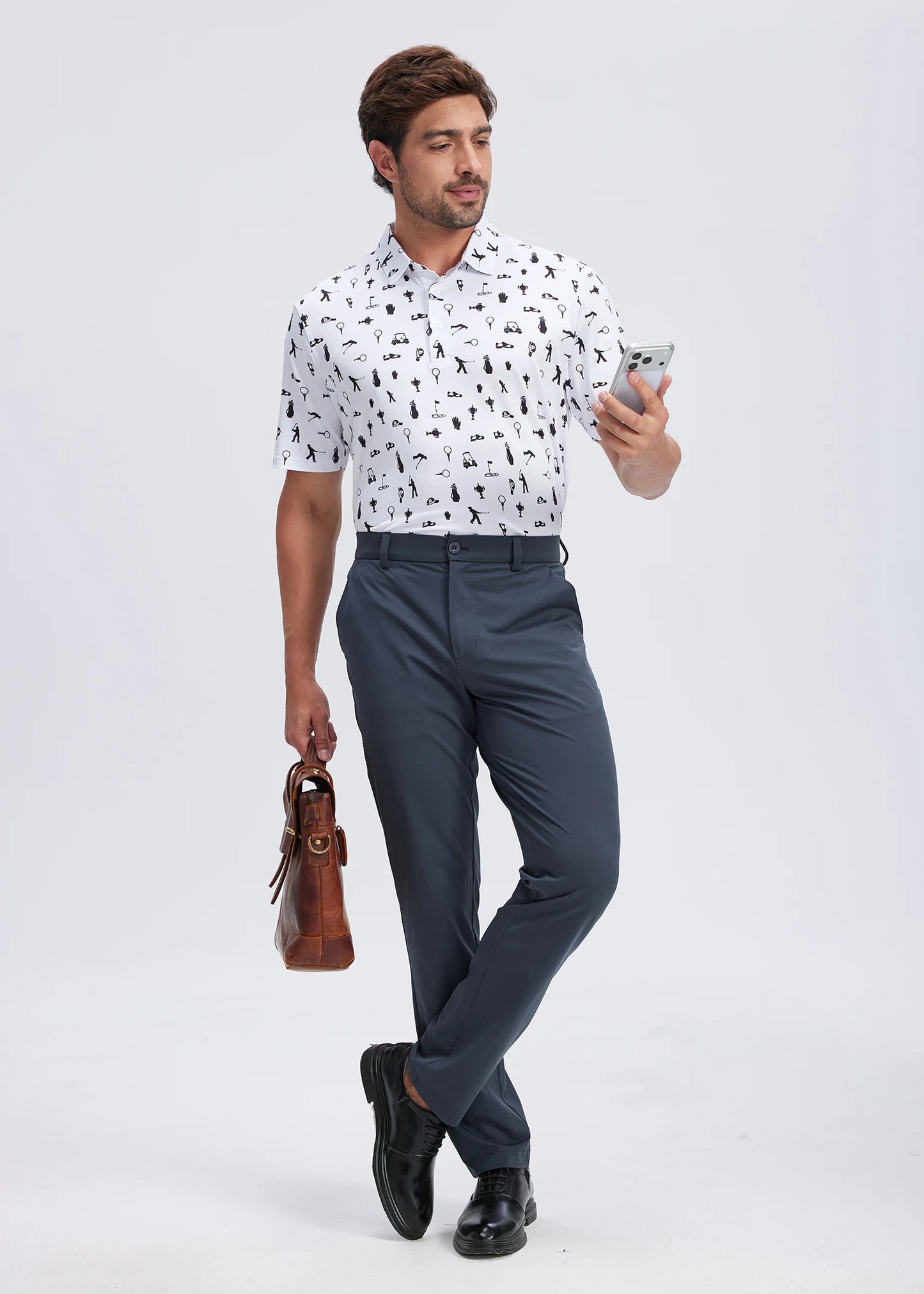 Men's Golf Pants 30"/32"/34" Stretch Work Dress Pants Slim Straight Lightweight Quality Business Trousers Casual Suit Pants