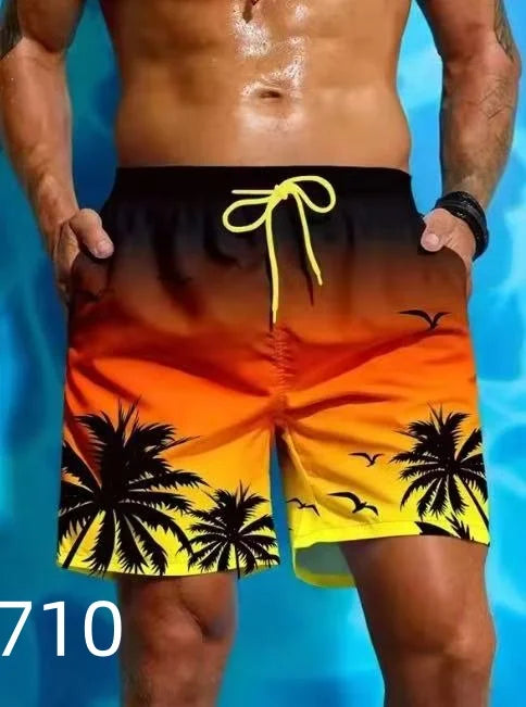 Men's Sweat Shorts Beach Shorts Shorts Drawstring Elastic Waist 3D Print Graphic Plaid Stripe Breathable Soft Short