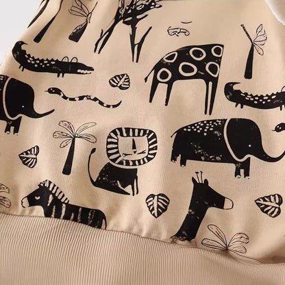 New Baby Boys Tops Kids Clothes Children's Clothing Autumn 2025 Spring Cartoon Animals Infants Sweatshirts Hoodie