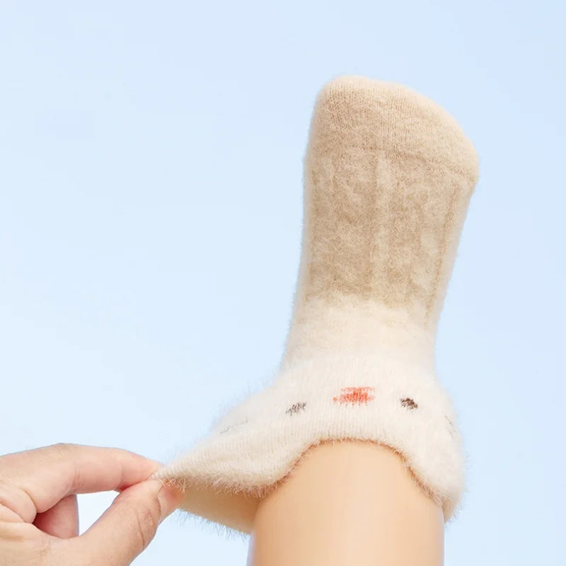 Newborn Baby Socks For Girls Boys Winter Warm Thick Cartoon Infant Toddler Sock Outdoors Warm Children's Floor Socks 0-5Years