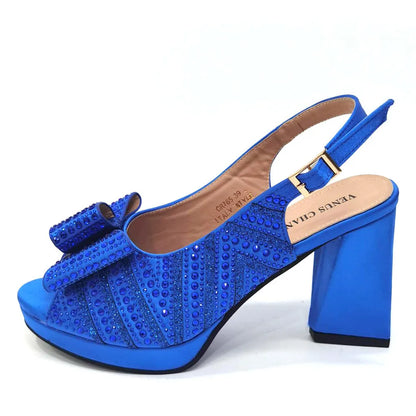 Super Heels Peep Toe Ladies Shoes with Bag Set