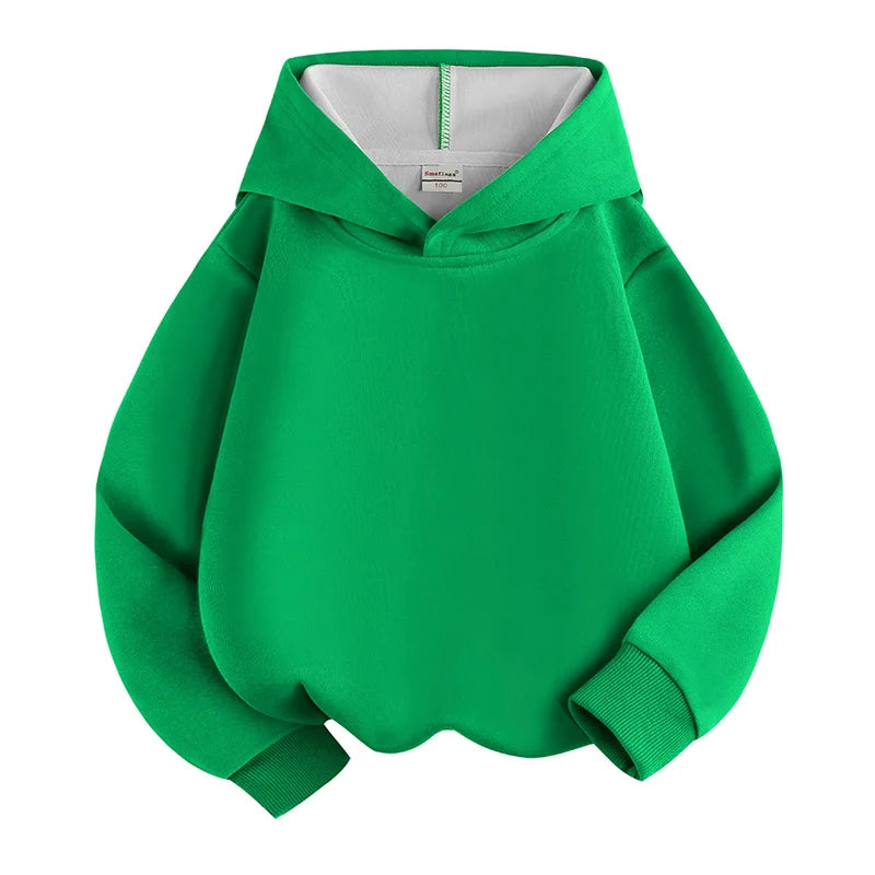 Children's Autumn Hoodies New Boys Girls Casual Hooded Sweatshirts Solid Color Jackets Teenager Fashion Spring Loose Sportswear