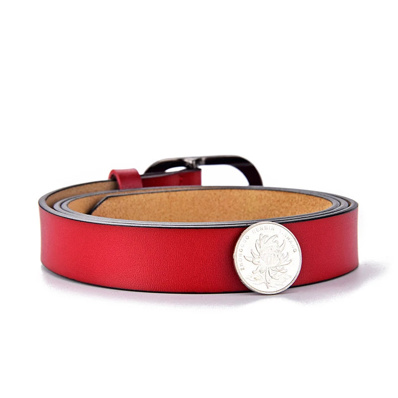 Alloy women Belts New style luxury for Genuine Leather Fashion Pin Buckle Jeans Decorative Ladies Retro Decorative