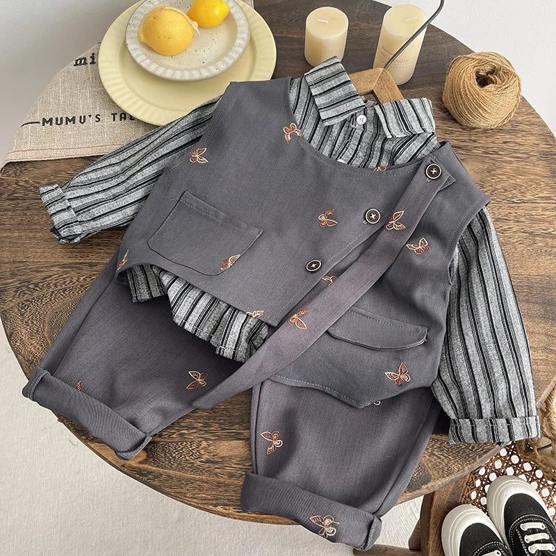 Boys Clothes Sets Spring Autumn 2026 Children Fashion Vest Shirts Pants 3pcs Party Suit For Baby Boy Outfits Kids Birthday Set 5