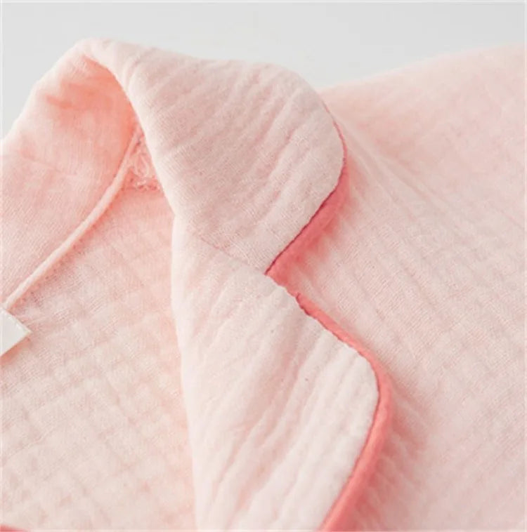 Kids Girls' Lightweight Style Pajamas Solid Color Long Sleeve Pant Set Air Conditioning Wear Indoor Outdoor Toddler Sleepwear