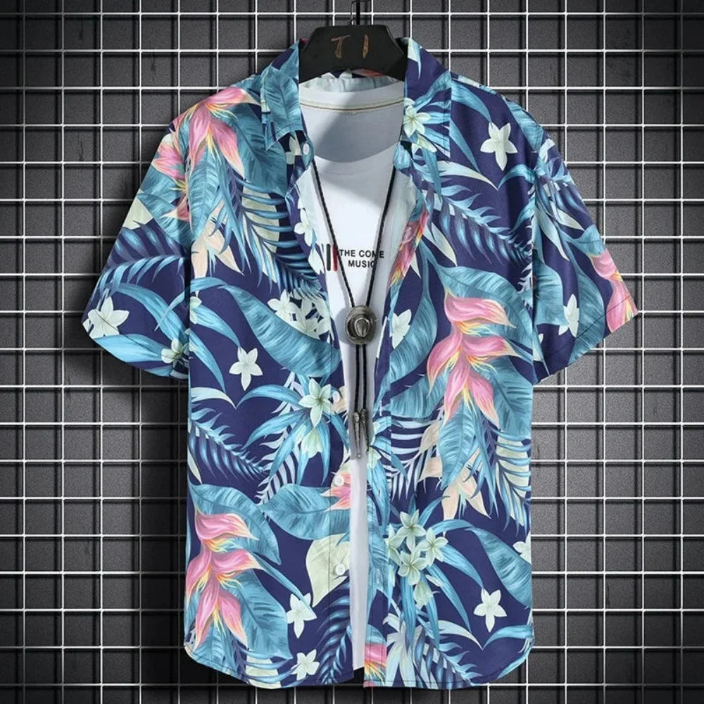 Hawaiian Shirt Boy Summer New Floral 3D Printed Blouse Casual Vacation Beach Loose Boy Shirt Outdoor Comfortable Children's Tops