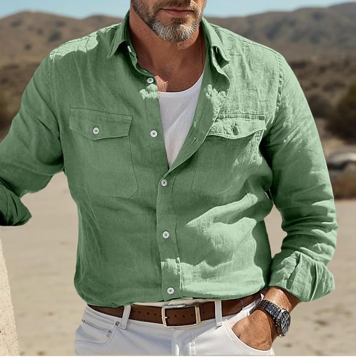 Men's Shirts Shirts for Man Men's Shirt Linen Shirt Shirts Men's Linen Shirt Men Shirt Man Business Gentleman Denim Shirts