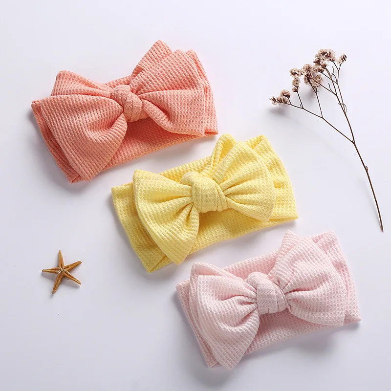 Baby Headband Newborn Baby Girl Hair Accessories Children's Headwear Knit Big Bow Double Layer Kids Hair Band Turban Headdress