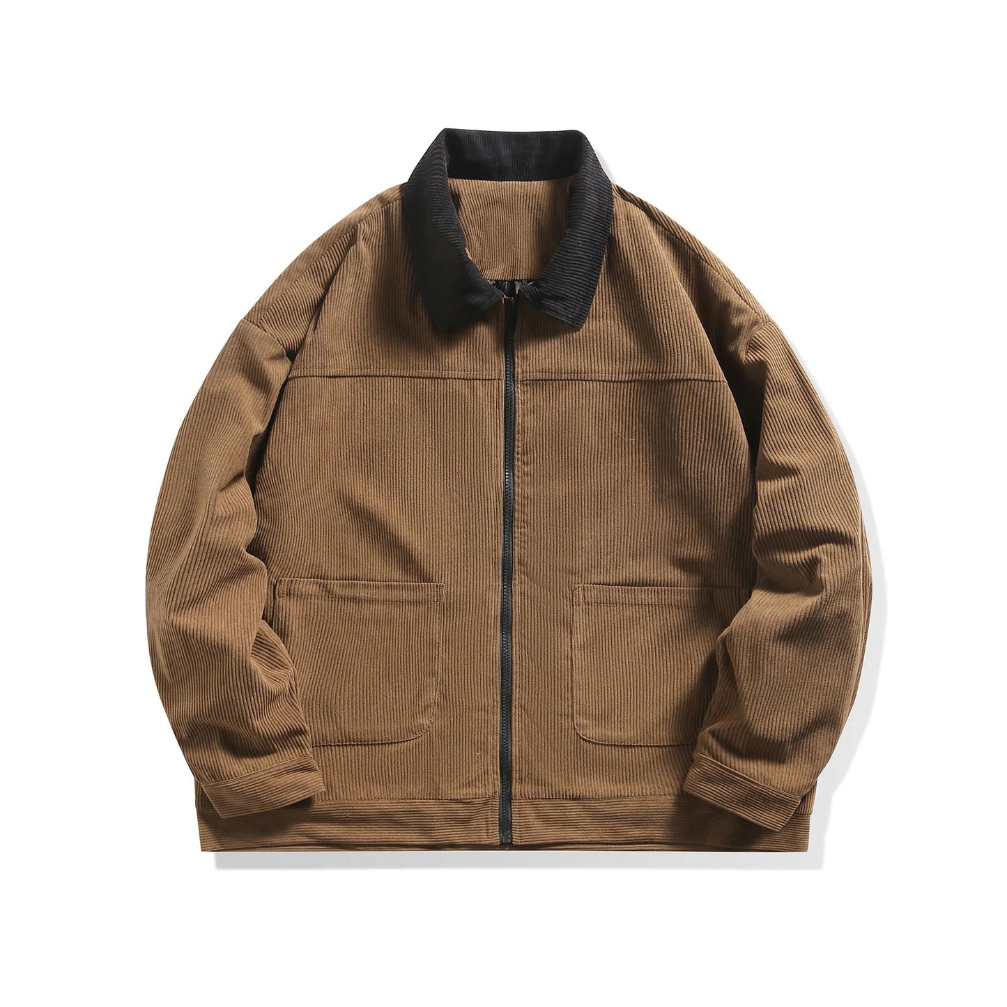 Men Coat Spring Autumn Contrast Color Turn Down Collar Male Outerwear Long Sleeve Pocket Loose Breathable Casual Man Jacket