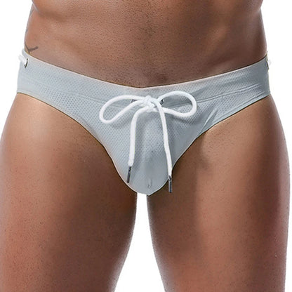 Men's Sexy Swimming Briefs Swimsuit Summer Beach Bikini Fashion Beach Breathable Large Pouches Surf Shorts Beachwear ﻿