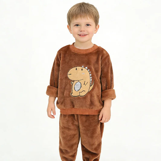 Children's Pajama Sets Bear Tops + Pants 2Pcs Kids Pajamas Winter Girl Clothing Sets 2 To 6Years Children Clothes Boys Sleepwear