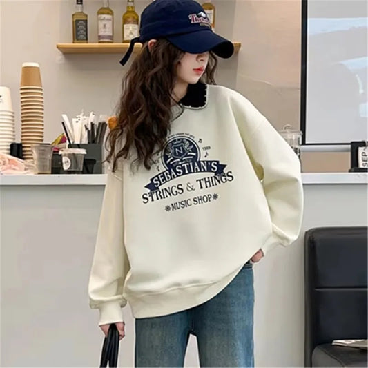 New Spring School Girls Sweatshirt For Teens Cotton Long Sleeve T-shirt Children Turn Down Collar Sweat-shirt Clothing 5-14Y