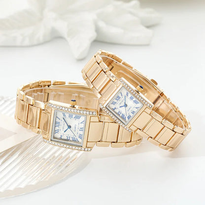 New Fashion Roman Scale Women Watches Luxury Ladies Wristwatch Quartz Watch Rhinestone Men Women Watches Relogio Feminino Clocks