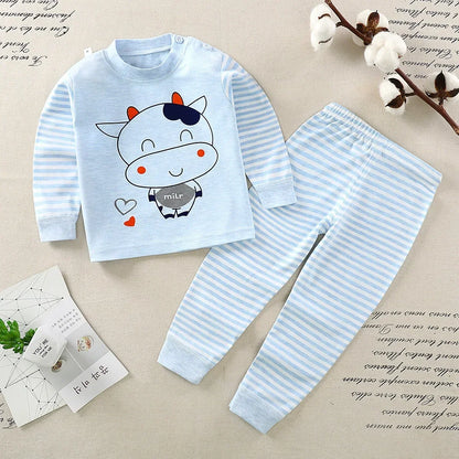 Baby Pajamas Children's Underwear Suit Boys and Girls' Pure Cotton High-waisted Autumn Clothes Autumn Pants Home Clothes