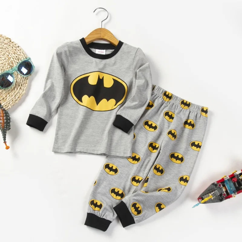 Batman Baby Boys Pajamas Sets Autumn Long Sleeved Children's Clothing Sleepwear Teen Pajama Cotton Pyjamas For Kids 6 8 10 Years