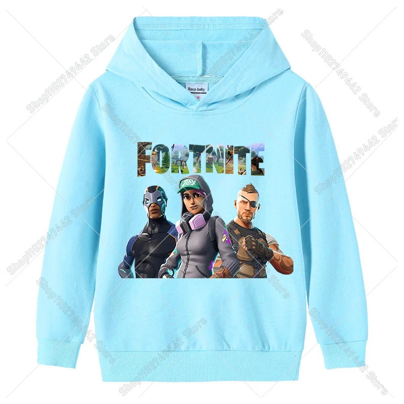 Fortnites Child Hoodies Autumn Hooded Sweatshirt for Boy Girl Thin Tracksuit Long Sleeve Pullover Tops Sportswear Kids Clothes