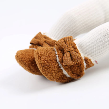 Baby Booties for Boys Girls with Soft Lining Non Slip Gripper Newborn Infant Slipper Socks Toddler First Walker Crib Shoes 0-18