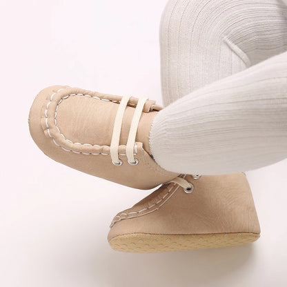 Classic Casual  Baby Shoes for Boys 0-1 Year Old Lace-Up Spring Autumn Soft Sole Comfortable Casual Walking Shoes