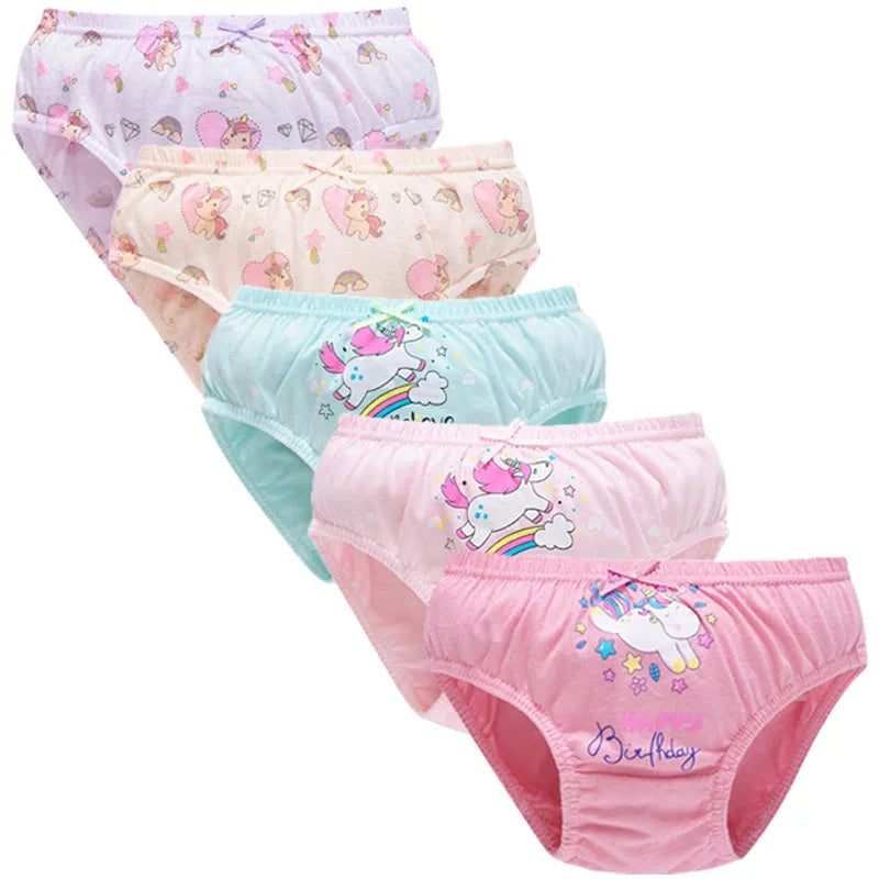 5 Packs/Box Children Underwear Girls Panties Cotton Comfortable Toddlers Kids Triangle Underpants Breathable Briefs For Girls