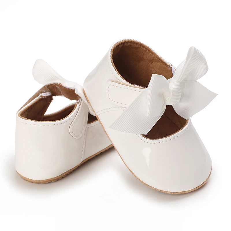 Baby Girl Shoes Bow Flats Toddler Sandals Non-slip Soft Sole Newborn Formal First Walkers Christening