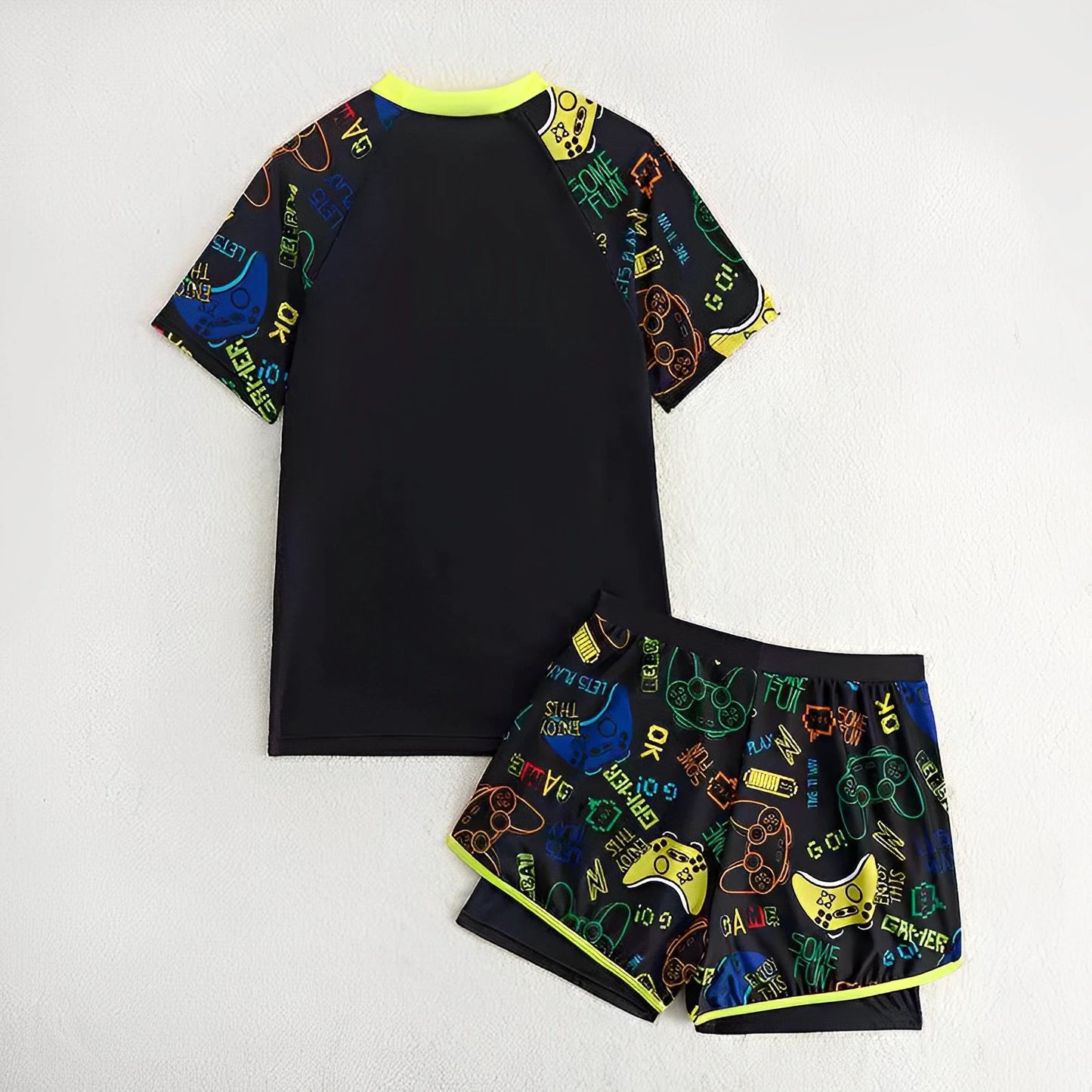 2026 Boys Swimsuit Two Pieces Kids Swimwear With Shorts Printed Children's Bathers Bathing Swimming Swim Suit Summer Beachwear