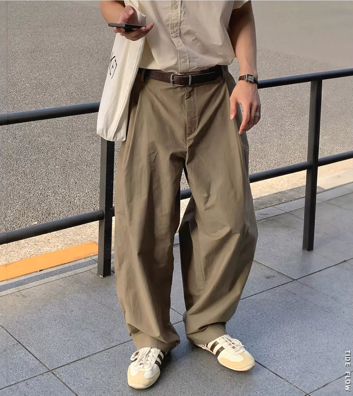 American Cityboy Loose Fit Straight Leg Men's Casual Pants Comfortable Durable Workwear Trousers Fashionable Loose Sensation
