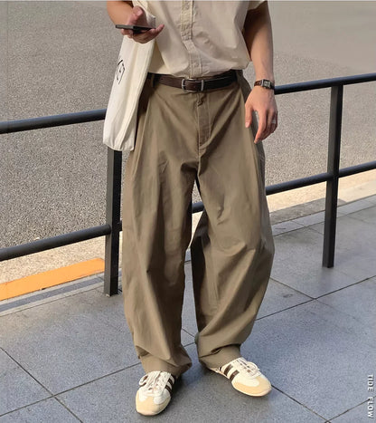 American Cityboy Loose Fit Straight Leg Men's Casual Pants Comfortable Durable Workwear Trousers Fashionable Loose Sensation