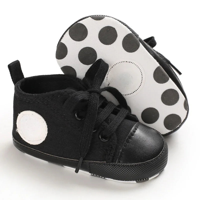 Baby Boys Shoes Canvas Sports Sneakers Casual Spring Soft Sole Anti-Slip Toddler Girls First Walkers Crib Shoes 0-18Months