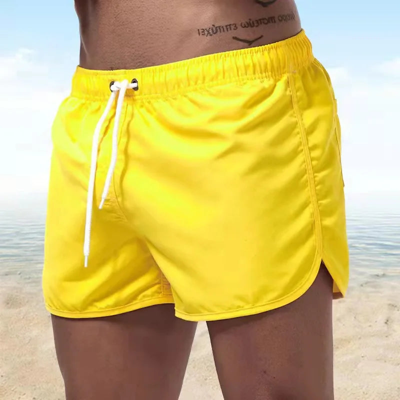 Summer Men's Swimwear Bear Printed Shorts Brand Beachwear Sexy Swim Trunks Men Swimsuit Low Waist Breathable Beach Surfing