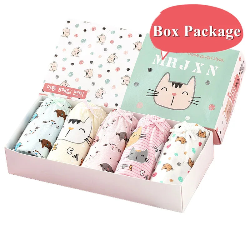 5 Packs/Box Children Underwear Girls Panties Cotton Comfortable Toddlers Kids Triangle Underpants Breathable Briefs For Girls