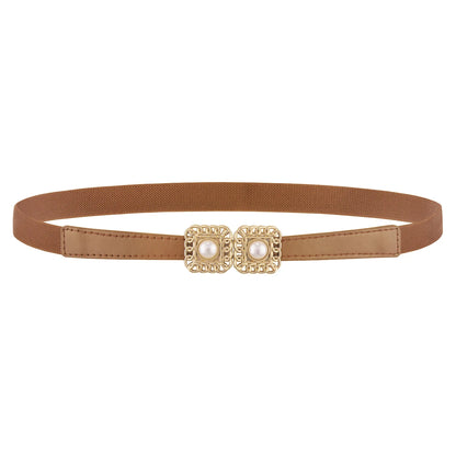 SISHION Summer Fashion Women Belts SH024 PU Leather Thin Elastic Waist Belt Slim Waistband Black Camel Coffee Plus Size