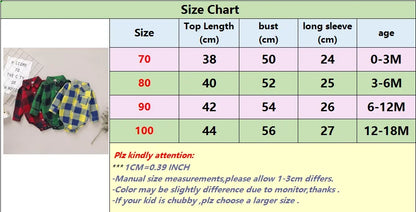 0-12 Months Newborn Baby Boys Bodysuit Plaid Long Sleeve Turn Down Collar Shirt Romper Spring&Autumn Gentleman Casual Clothes