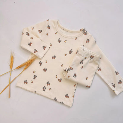 Baby Pajamas Casual Home Clothes Children's Clothing Cherry Lemon Flowers Pajama Baby Infant Autumn Spring Winter 2022