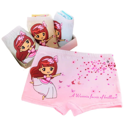 Girls Briefs Fine Cotton Underwear Cute Prints Panties Kids Breathable Soft Healthy Underpants Girls Boxer 4pcs/Lot Size 3-10T